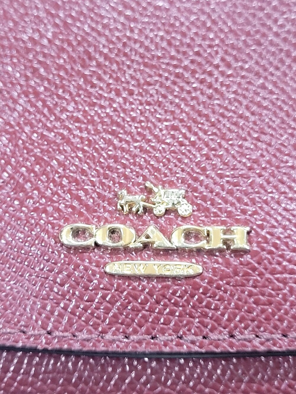 COACH Burgundy Leather Continental Wallet - Picture 3 of 10